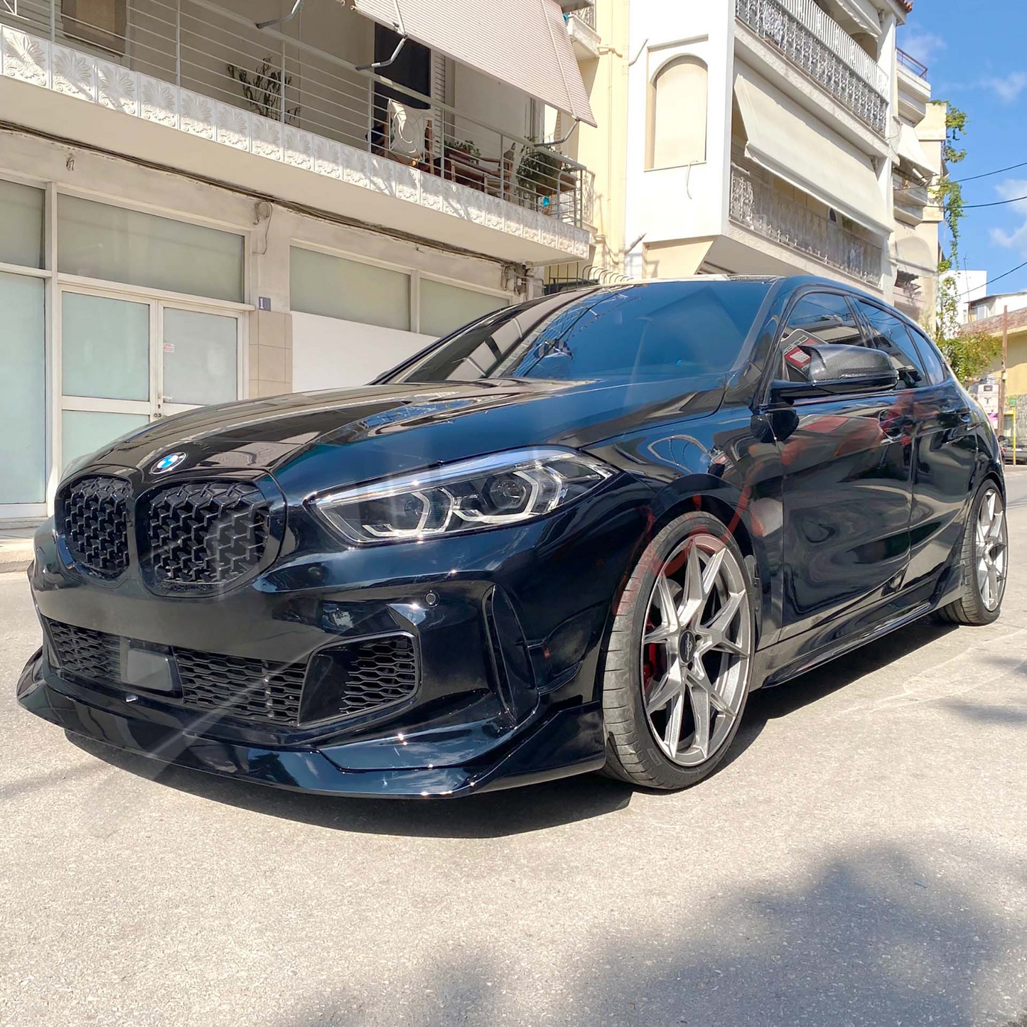 MINIGONNE LATERALI TIPO M PACK NERO LUCIDO ADATTO PER BMW SERIE 1 F40 2019-2022