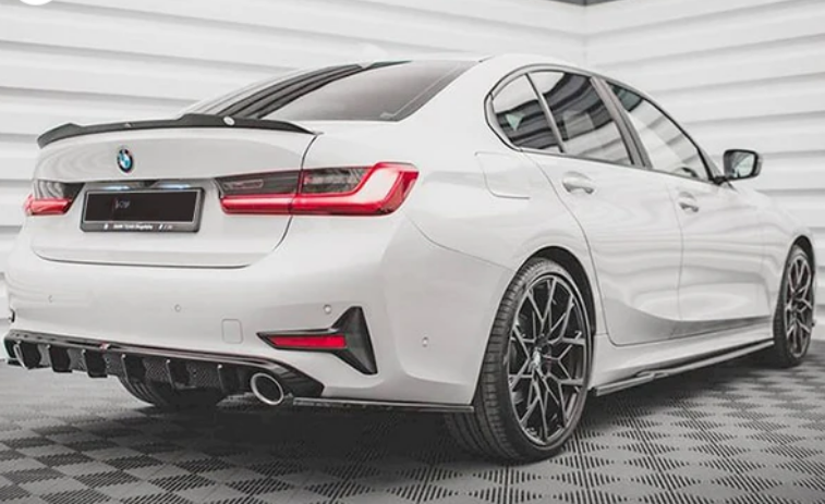 💕DIFFUSORE POSTERIORE ADATTO PER BMW SERIE 3 G20 2019+ LOOK NERO LUCIDO💕