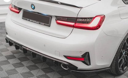 💕DIFFUSORE POSTERIORE ADATTO PER BMW SERIE 3 G20 2019+ LOOK NERO LUCIDO💕