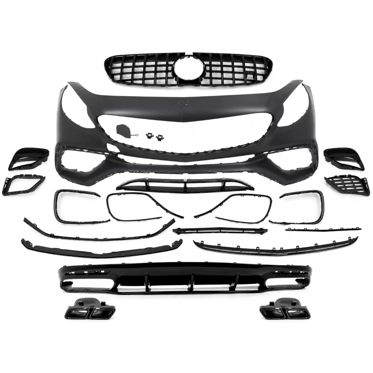 💕 Body Kit Adatto per Mercedes Classe S C217 15-21 S65 Design Nero 💕