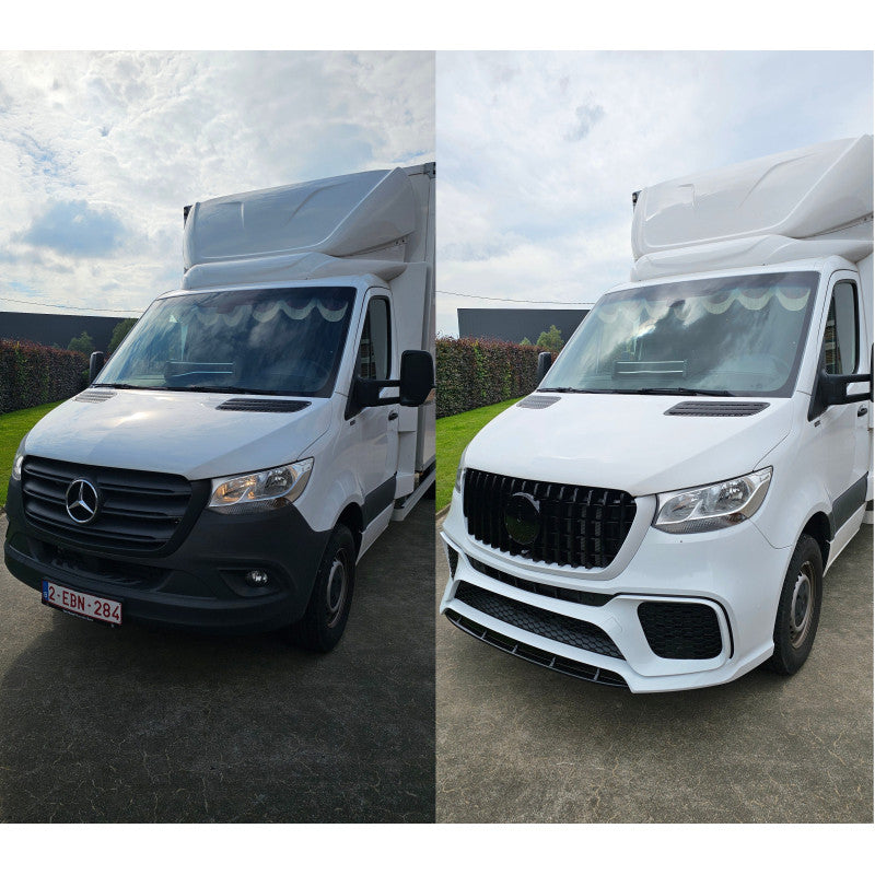 🔥PARAURTI ANTERIORE PER MERCEDES-BENZ SPRINTER W907 (2019+) CON GRIGLIA NERA🔥