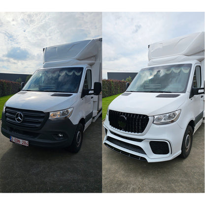 🔥PARAURTI ANTERIORE PER MERCEDES-BENZ SPRINTER W907 (2019+) CON GRIGLIA NERA🔥