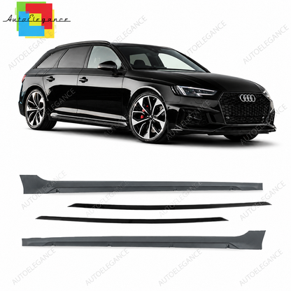 👉Minigonne Laterali Audi A4 2017-2020 Look RS4 Sport Plastic ABS Kit 2 Pz👈
