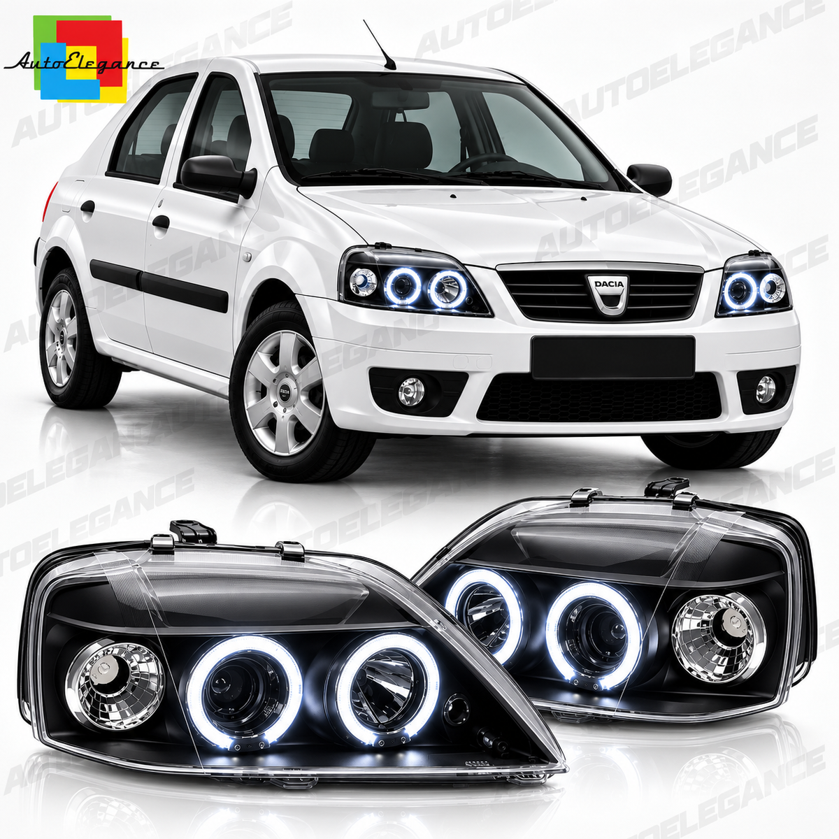 ART.11139 FARI ANTERIORI ADATTO PER DACIA LOGAN 04-08 NERO