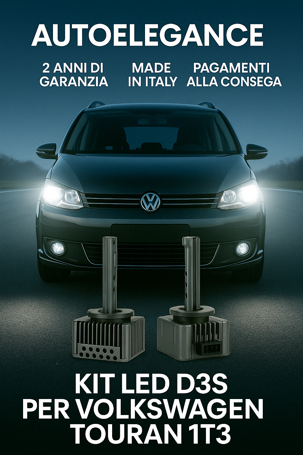 ⭐KIT XENON D3S 6000K ANABBAGLIANTI PER VOLKSWAGEN TOURAN – LUCE BIANCA POTENTE⭐