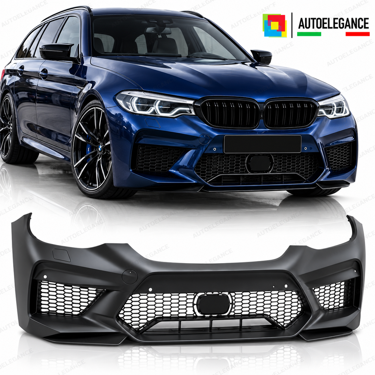 PARAURTI ANTERIORE STILE SPORT PDC con SPOILER ADATTO PER BMW G30 G31 17-20