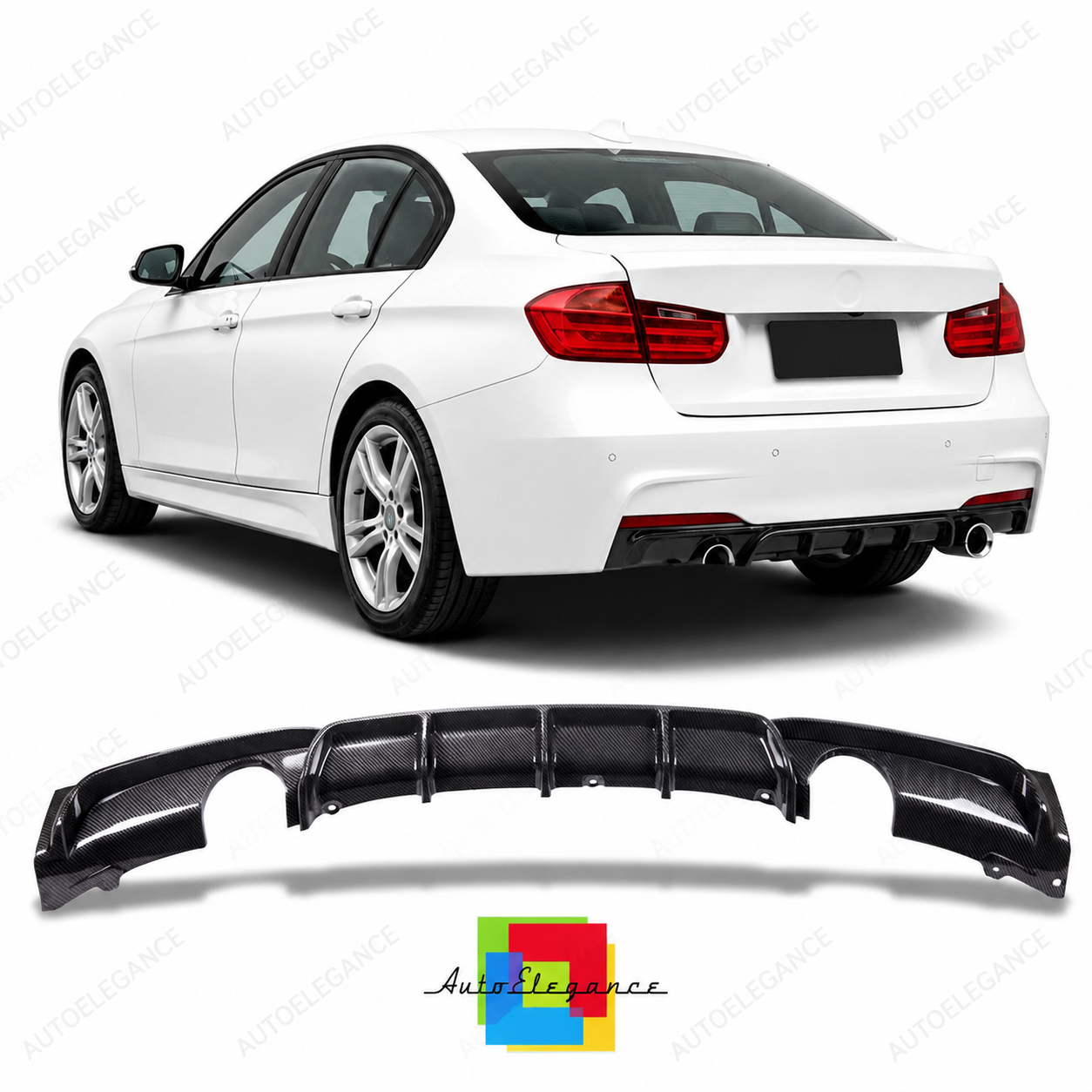 👉Diffusore posteriore look carbonio adatto per BMW Serie 3 F30 F31 2011-2018👈