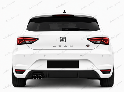 🔥ART.0858 PARAURTI POSTERIORE PER SEAT LEON 5F 5 PORTE LOOK FR CON USCITA 1+1🔥