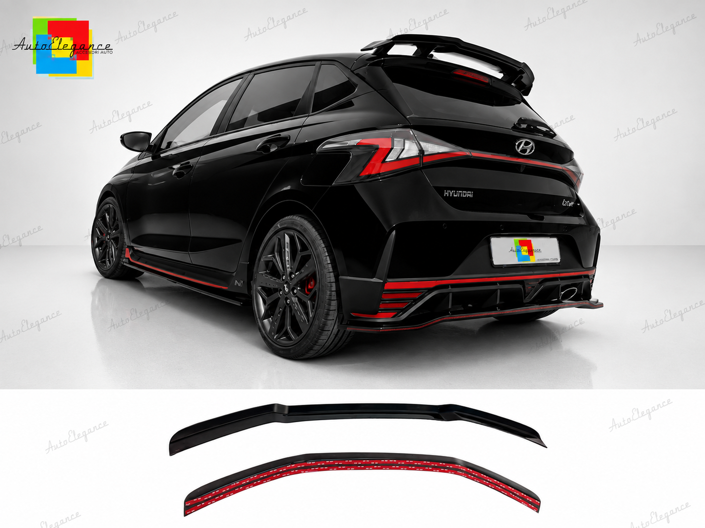 👉Prolunga Tappo Spoiler Tetto Hyundai i20 N MK3 2020- Nero Lucido ABS👈