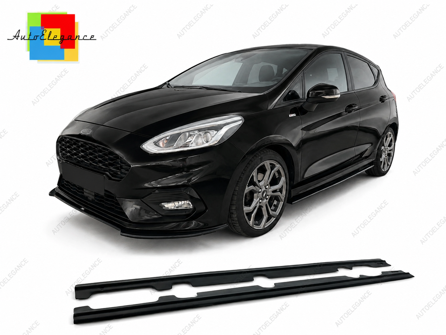 👉Minigonne Laterali Estensioni V2 Ford Fiesta MK8 ST/ST-Line 2017+Nero Lucido👈
