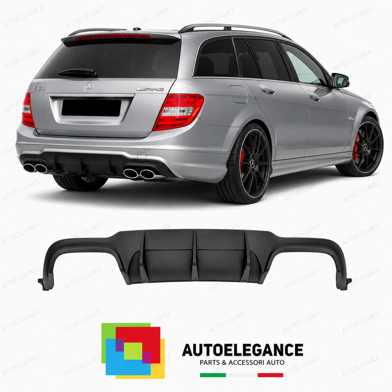 DIFFUSORE MERCEDES CLASSE C W204 11-14 LOOK C63 AMG OO---OO