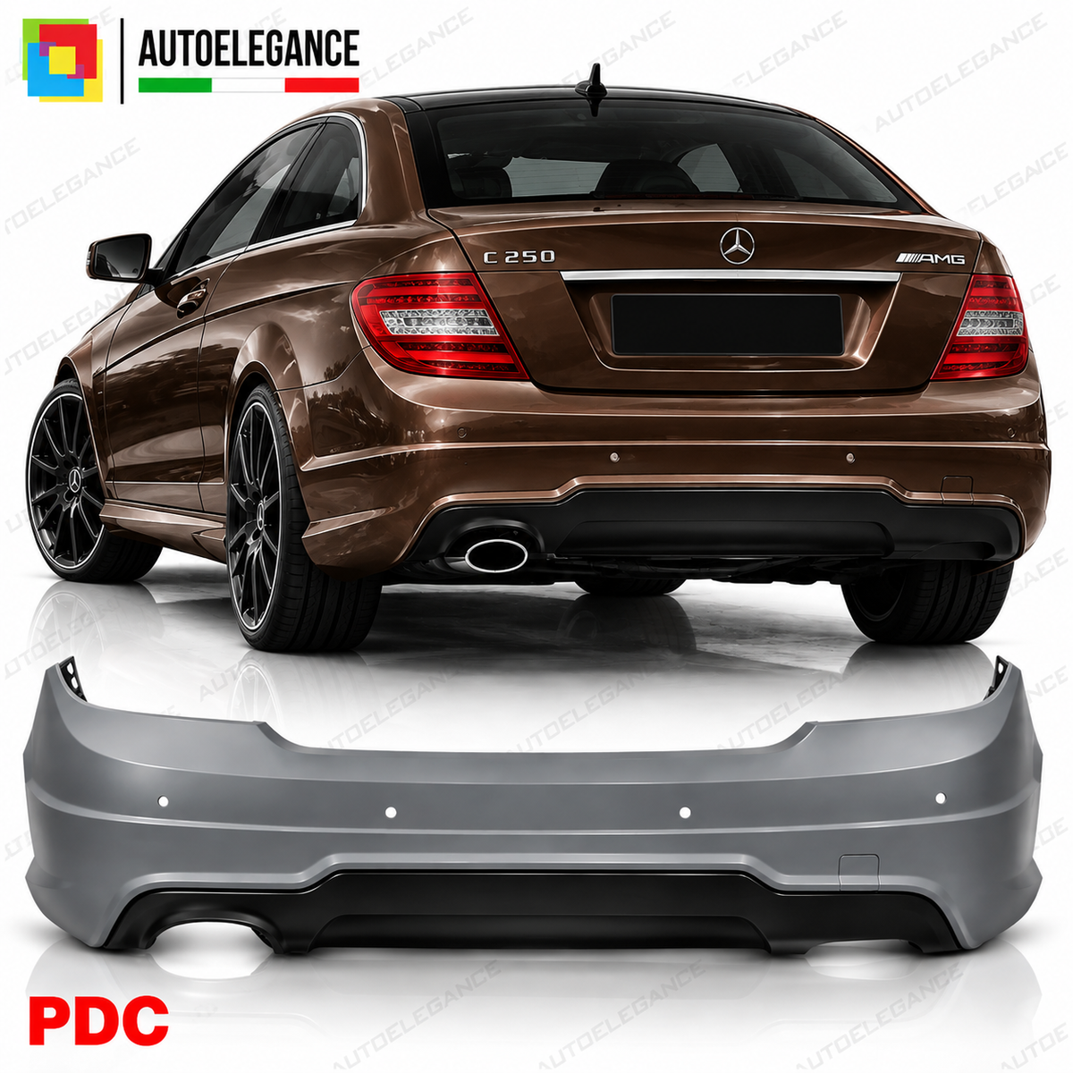 PARAURTI POSTERIORE SPORT ADATTO PER MERCEDES W204 11-14 COUPE / LIMOUSINE AMG