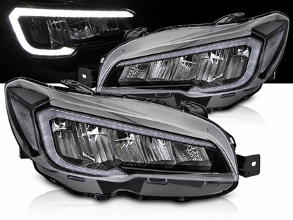 💕 Fari Anteriori Adatti per Subaru WRX 14-22 Full LED DRL Neri 💕