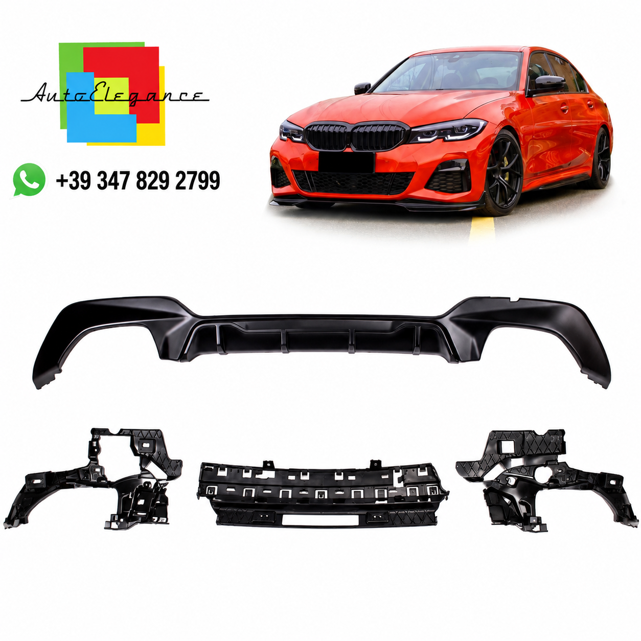 SPLITTER SUITABLE FOR VW GOLF 8 GTI GTD RLINE LOOK GLOSSY BLACK SPORTY DESIGN 