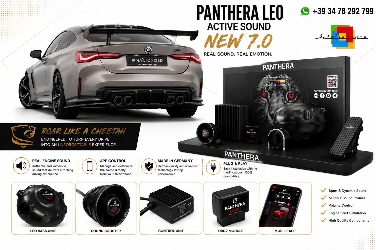 💫ART. 2672 PANTHERA Soundsystem Booster 7.0 - BMW M4 G82 2021+💫
