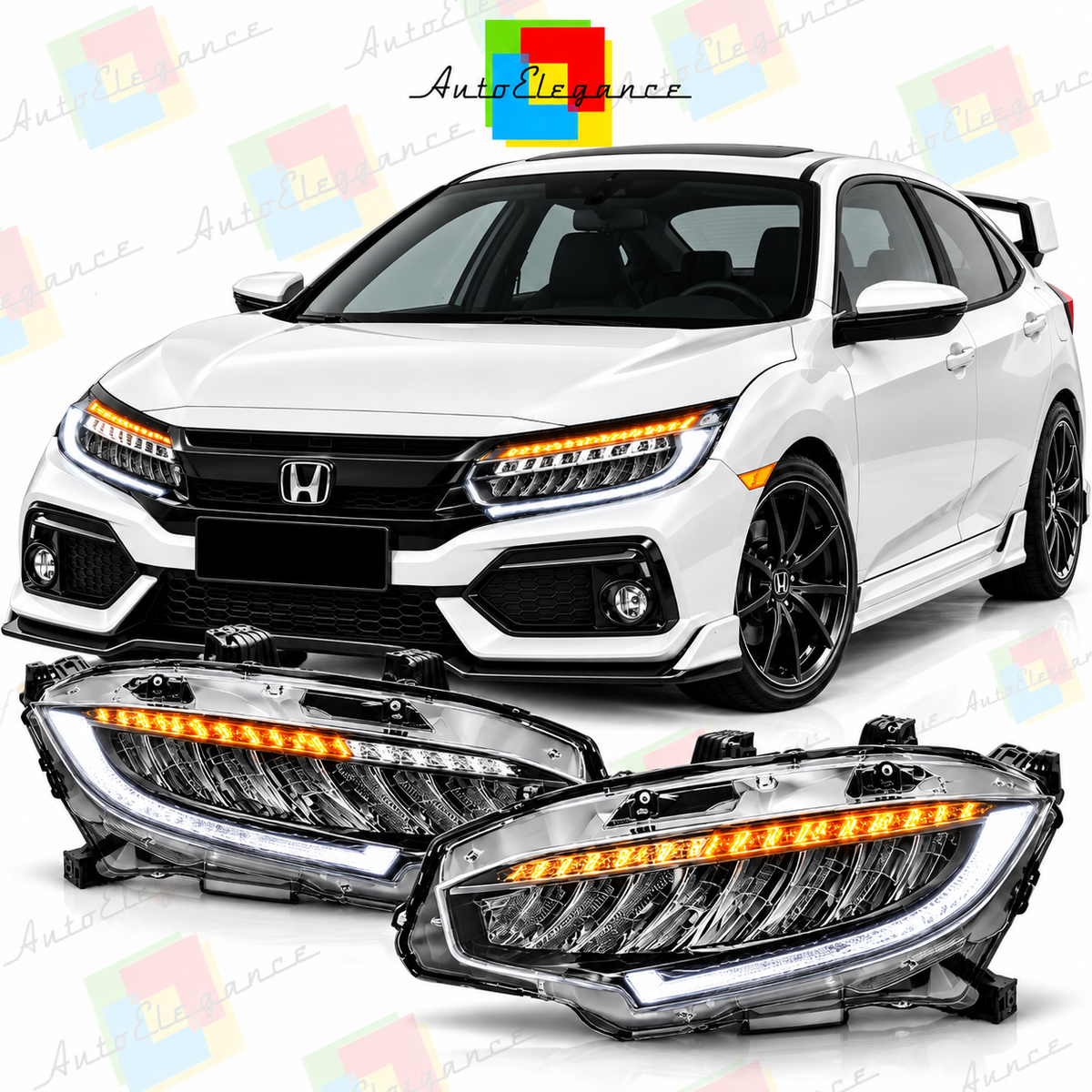 ART.11126 FARI ANTERIORI ADATTO PER HONDA CIVIC X 16-21 LED