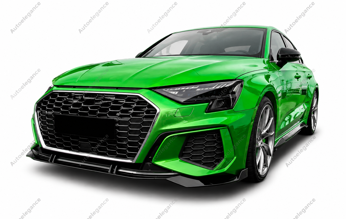 🔥ART.9925 SPLITTER ANTERIORE PER AUDI A3 S3 S LINE 8Y LABBRO NERO LUCIDO 20+🔥