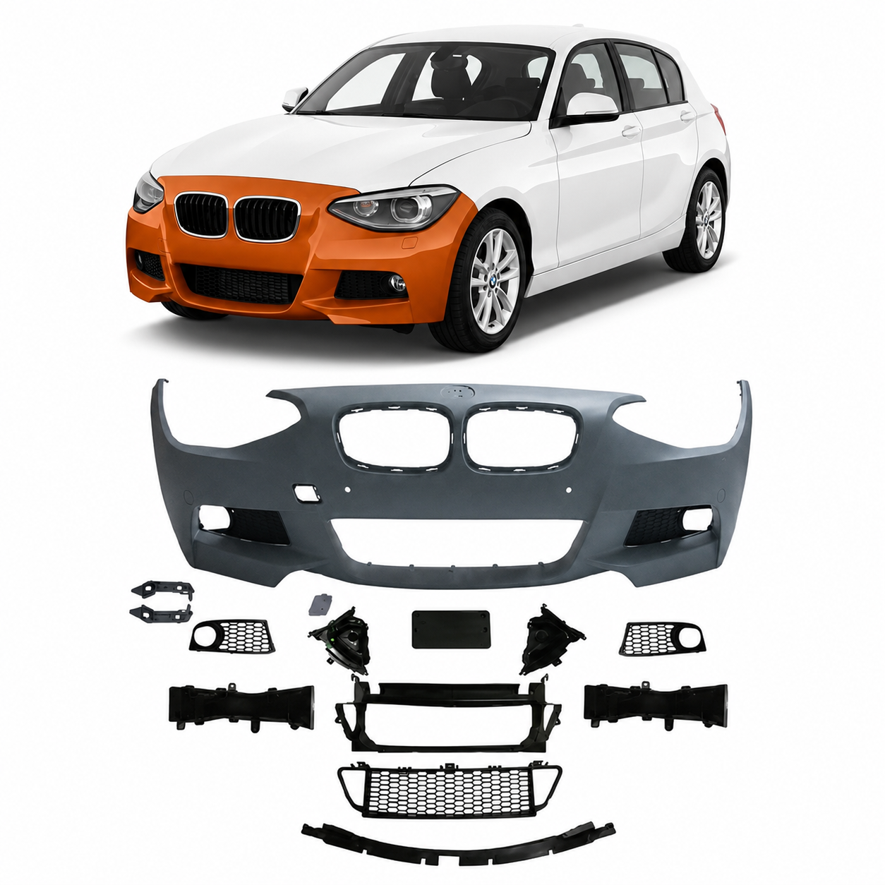 👉Paraurti anteriore adatto per BMW Serie 1 (F20, F21) Hatchback 2011-2015👈