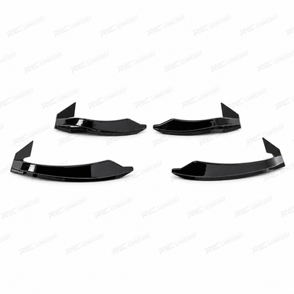 💕FLAPS PARAURTI ANTERIORE PER AUDI A4 17-20 LOOK RS4 NERO LUCIDO💕