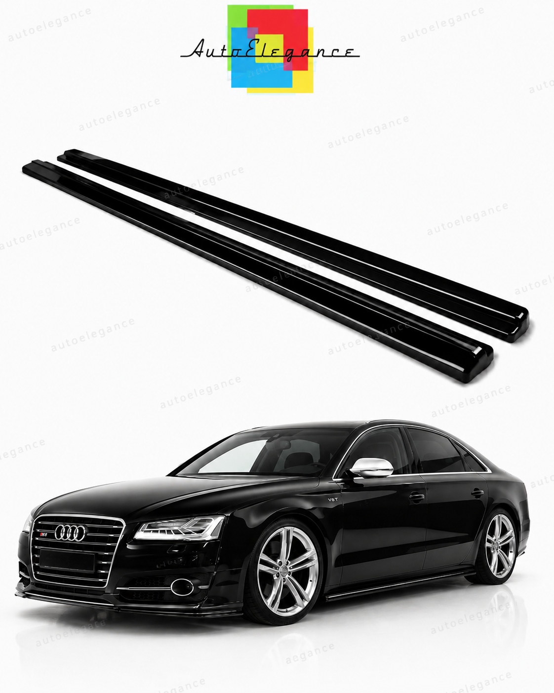 💕 Sotto minigonne  adatto per   Audi S8 D4   nero lucido 💕