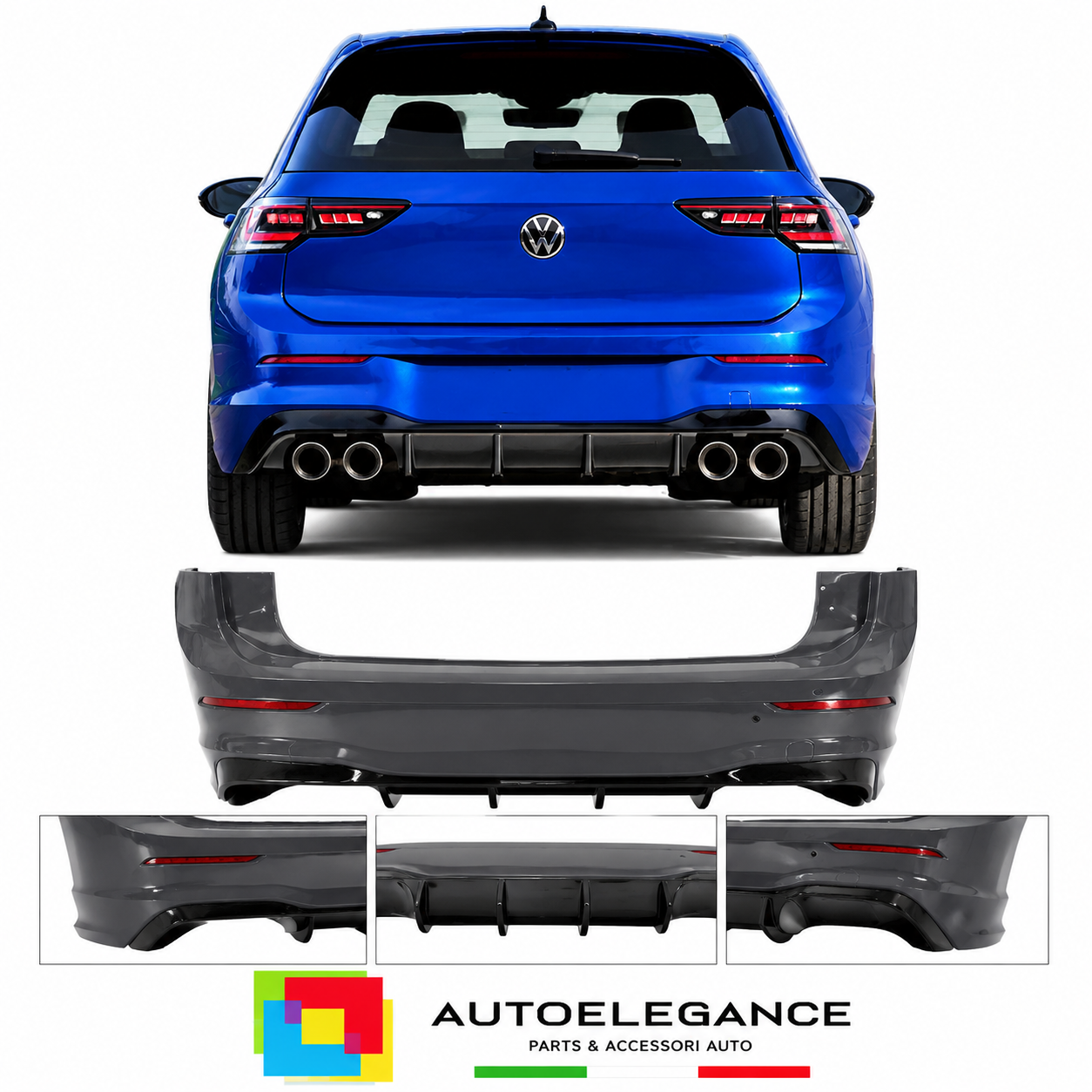 PARAURTI POSTERIORE VOLKSWAGEN VW GOLF 8 LOOK R