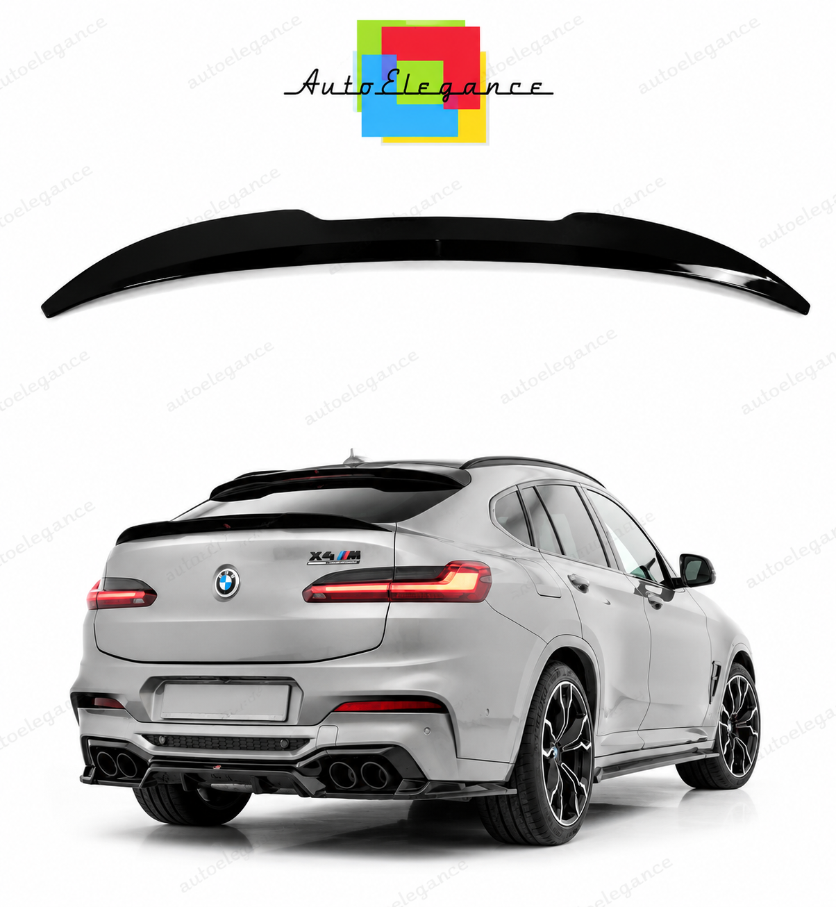 💕 Spoiler adatto per   BMW X4 M Sport G02  nero lucido 💕