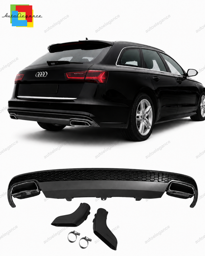 👉Diffusore Posteriore Look Restyling + Terminali di Scarico per Audi A6 12-15👈