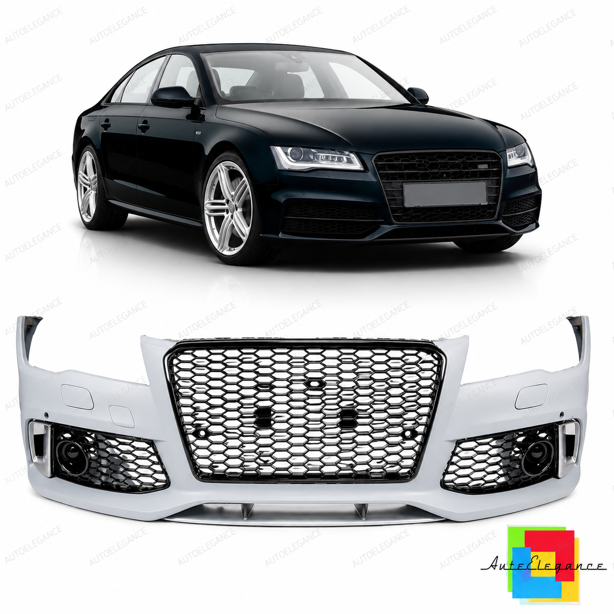 👉Paraurti anteriore con griglia adatto per Audi A7 (4G) Sportback 2010-2014👈