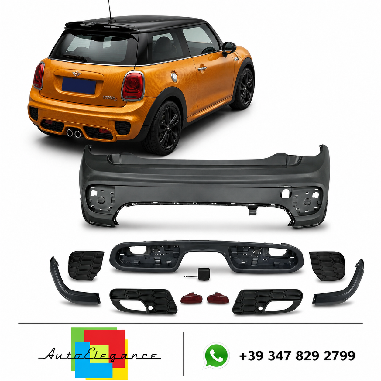 👉Paraurti posteriore sport con PDC adatto per MINI Hatchback (F55) 2013-2020👈