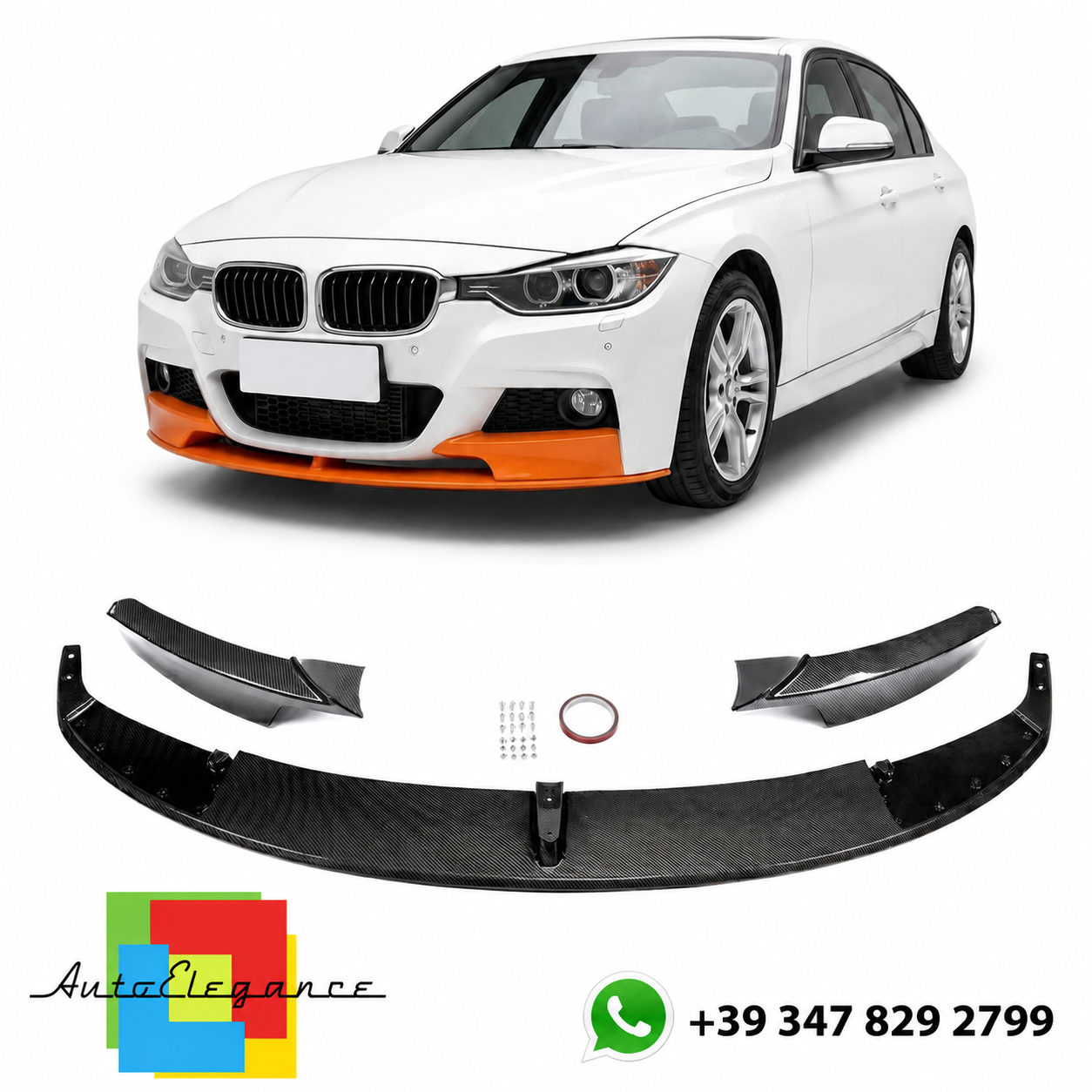 SPLITTER SUITABLE FOR VW GOLF 8 GTI GTD RLINE LOOK GLOSSY BLACK SPORTY DESIGN 