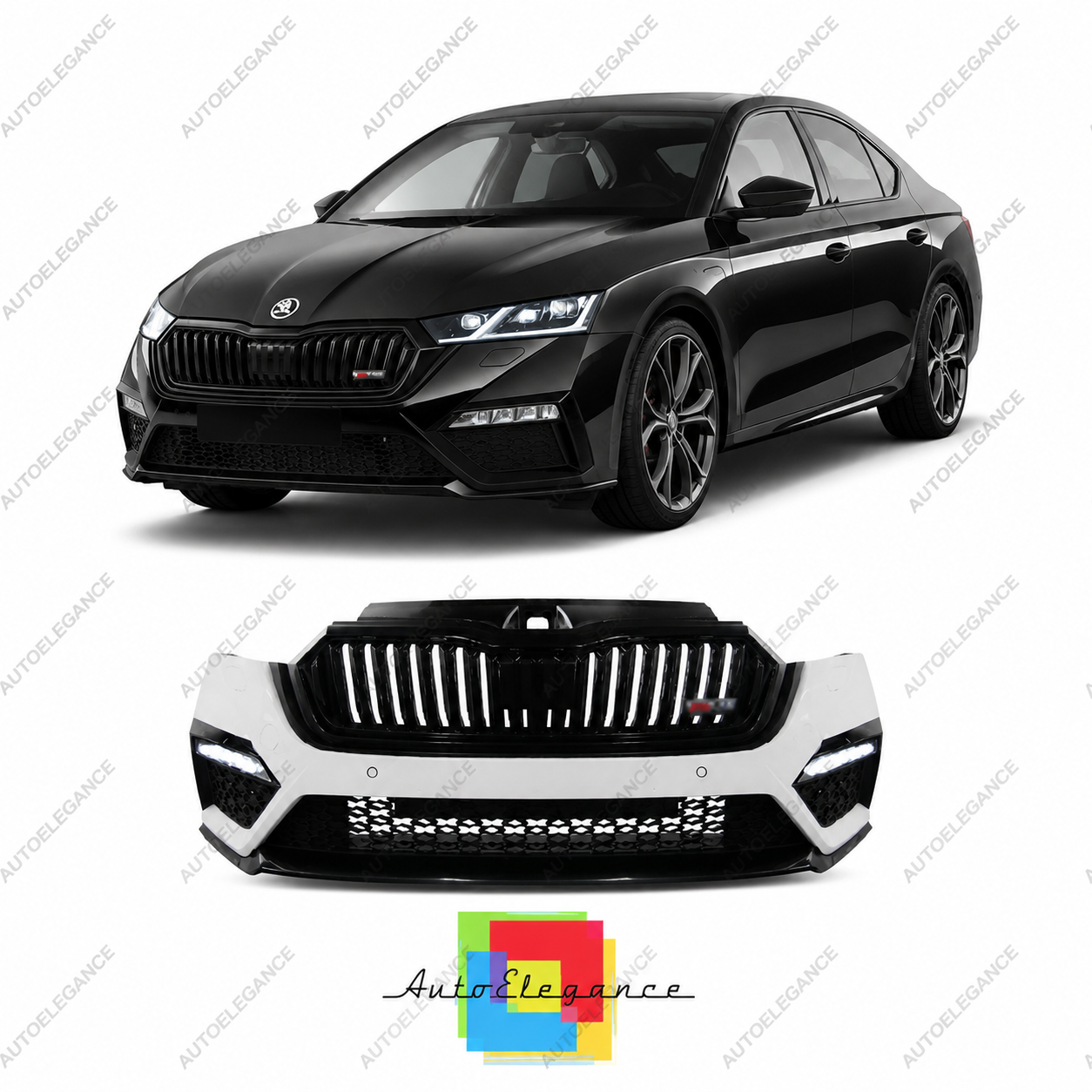👉Paraurti Anteriore Skoda Octavia 20+ Look RS con PDC e SRA👈