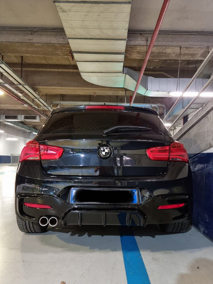DIFFUSORE ADATTO PER BMW SERIE 1 F20 F21 MSPORT 2015-2019 2SX NERO LUCIDO