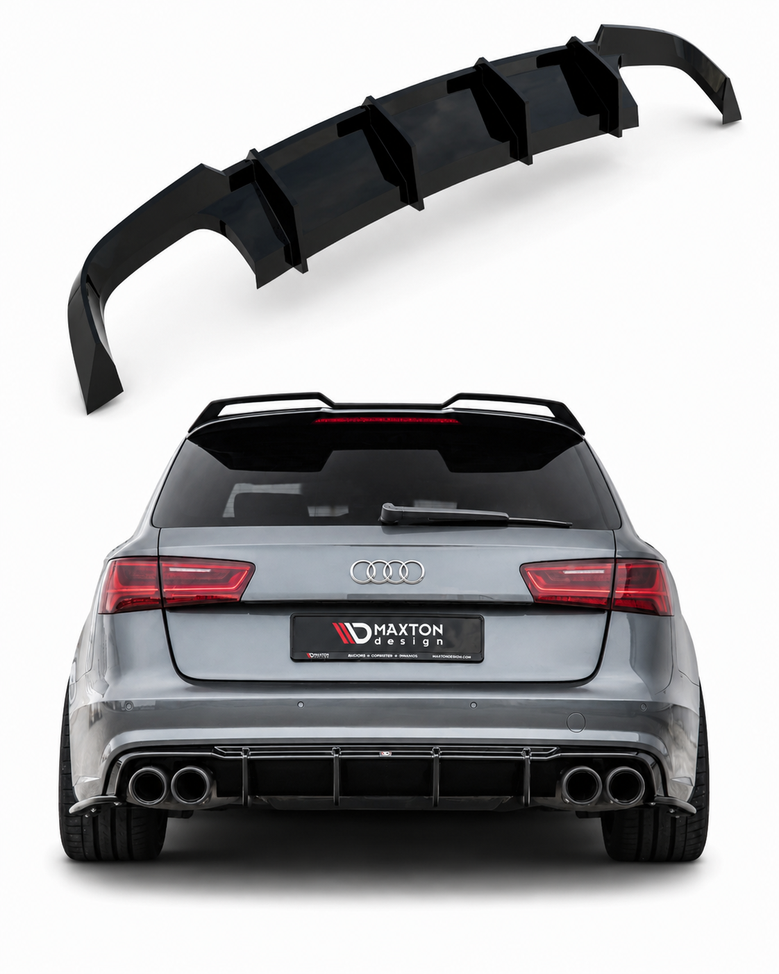 💕Diffusori adatto  per  Audi S6 A6 S-Line C7 Facelift nero  lucido 💕