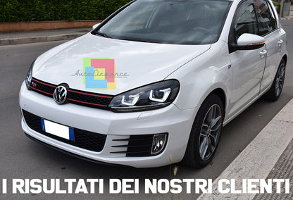 😍FANALI ANTERIORI LUCI DIURNE ADATTI PER VW Golf 6 08-12 Trasparente/Nero😍