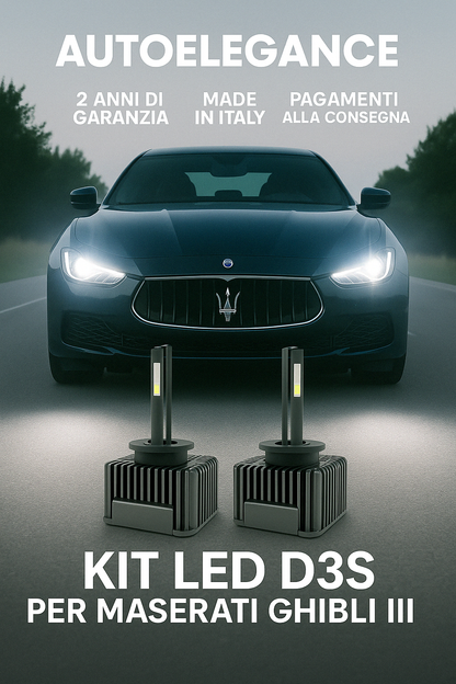 ⭐KIT XENON D3S 6000K ANABBAGLIANTI PER MASERATI GHIBLI – LUCE BIANCA POTENTE⭐