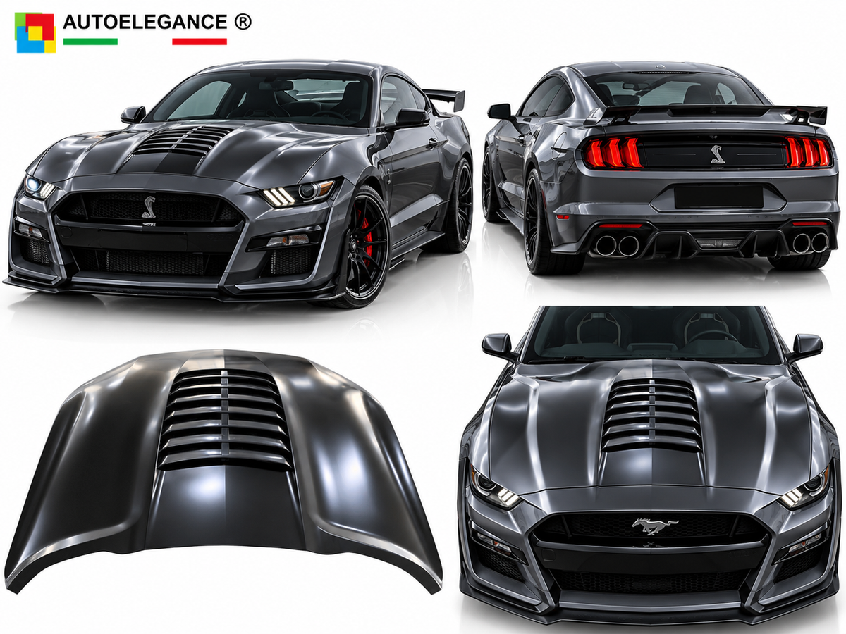 COFANOI ADATTO PER FORD MUSTANG Look GT500 18-22 ALLUMINIO