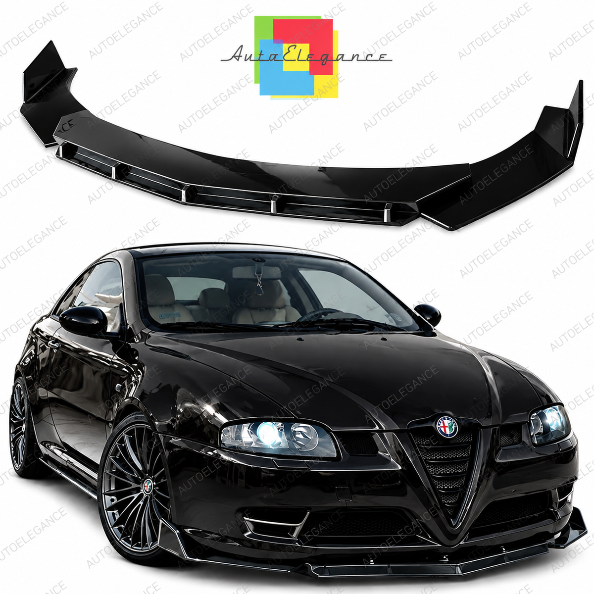 👉LAMA SOTTO PARAURTI ANTERIORE IN ABS NERO ADATTO PER ALFA ROMEO GT👈