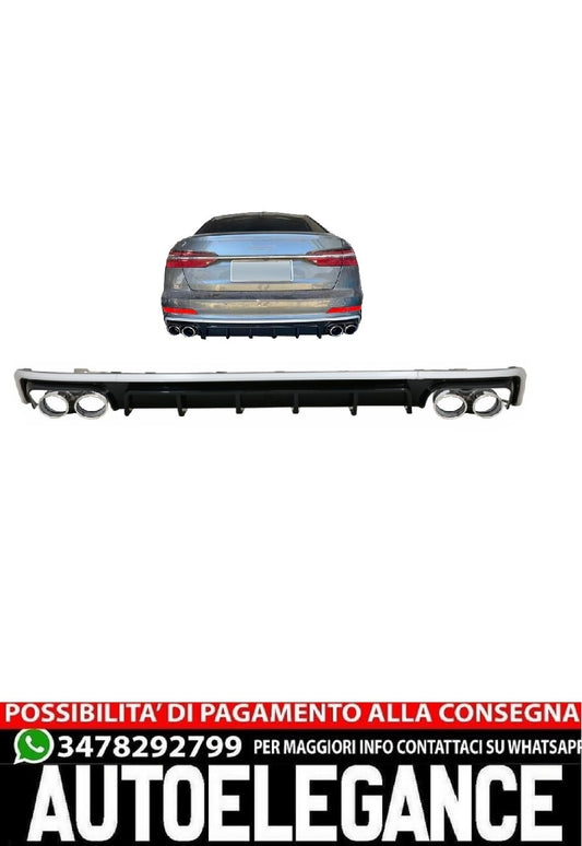 Paraurti Posteriore Diffusore con Terminali di Scarico adatto per Audi A6 C8 4