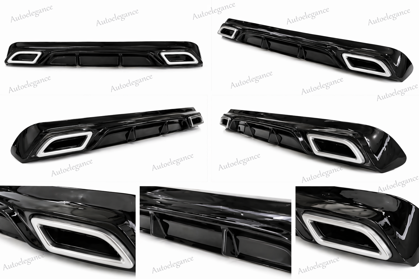 🔥ART.9544 DIFFUSORE PEUGEOT 308 II 5 PORTE 13-21 NERO LUCIDO TERMINALI OVALI🔥