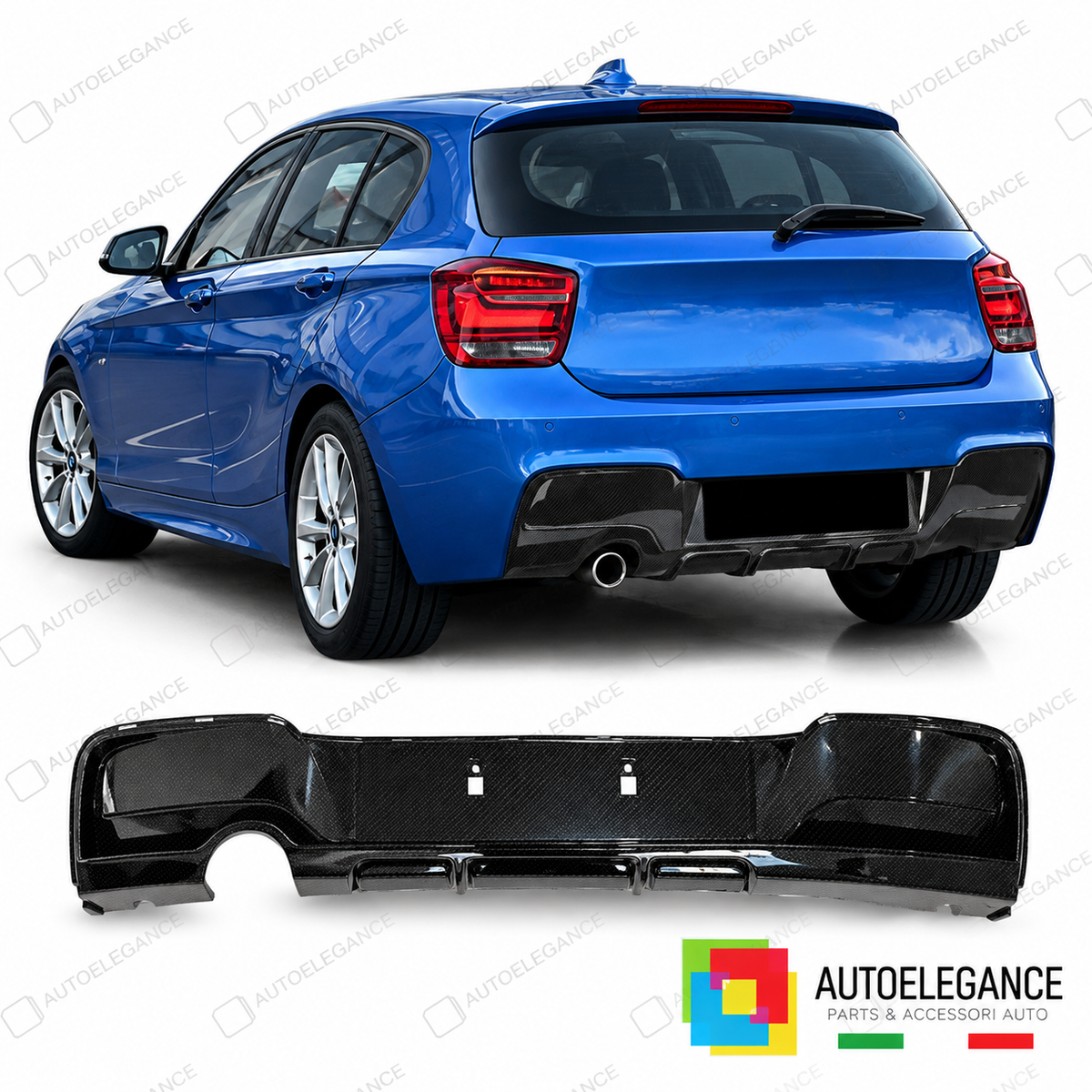 DIFFUSORE ADATTO PER BMW F20 F21 11-15 LOOK M CARBONIO USCITA SINISTRA