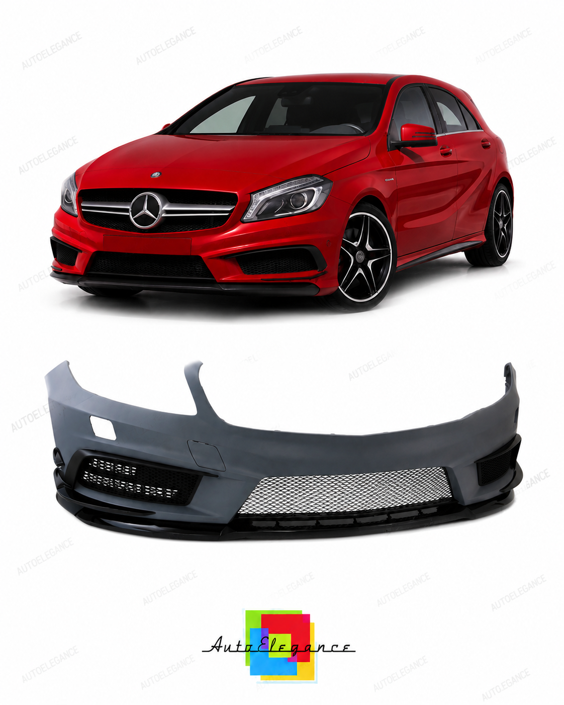💕PARAURTI ANTERIORE MERCEDES CLASSE A W176 12-15 LOOK AMG A45 SRA💕