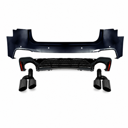 👉Paraurti Posteriore Audi A6 18-24 Look RS6 ABT Diffusore+Terminali Neri ABS👈