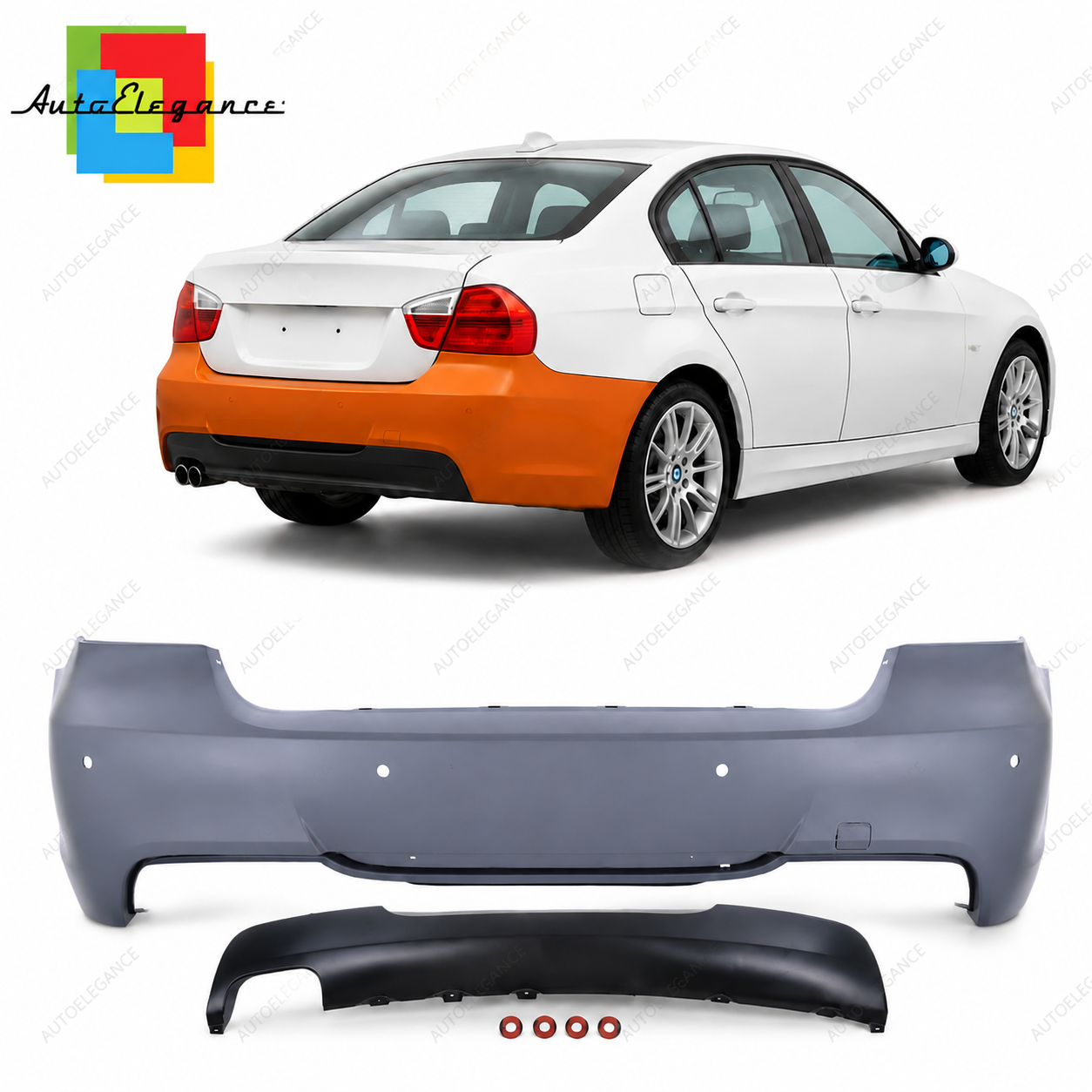 👉Paraurti posteriore M-Tech PDC con diffusore adatto per BMW3 E90 Sedan 05-11👈