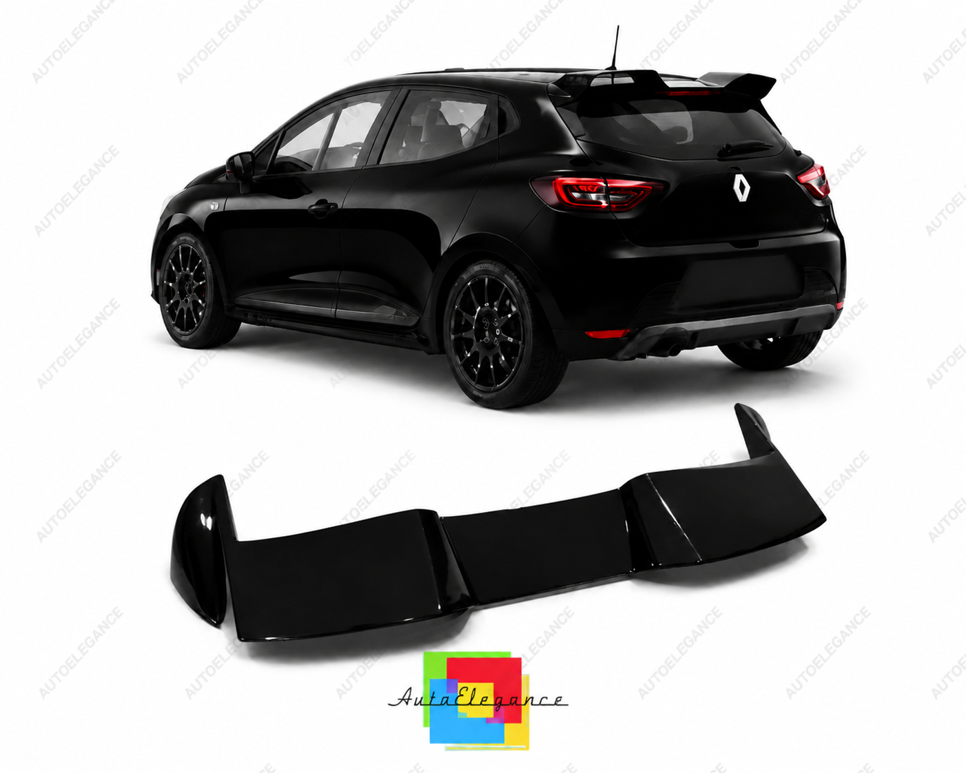 👉ART.1390  SPOILER RENAULT  CLIO 5 V 2019+ NERO LUCIDO👈