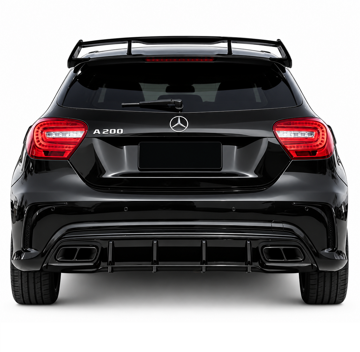 👉Diffusore + Terminali neri A45 AMG Look per Mercedes Classe A (W176) (2012-2018)👈