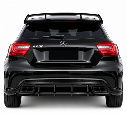 👉Diffusore + Terminali neri A45 AMG Look per Mercedes Classe A (W176) (2012-2018)👈