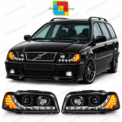 ART.10989 FARI ANTERIORI ADATTO PER VOLVO S40/V40 02.96-04.00 NERO LED