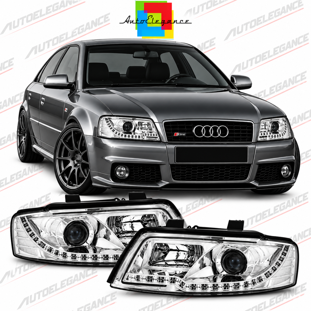 💕ART.10638  FARI ANTERIORI ADATTO  PER AUDI A4 10.00-10.04💕