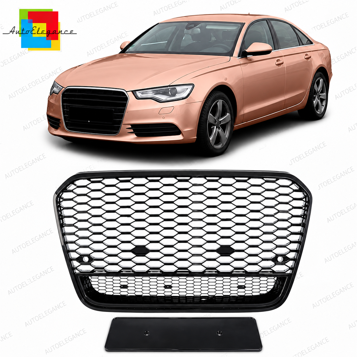 👉Griglia anteriore lucida nera adatta per Audi A6 C7 4G 2011-2015👈