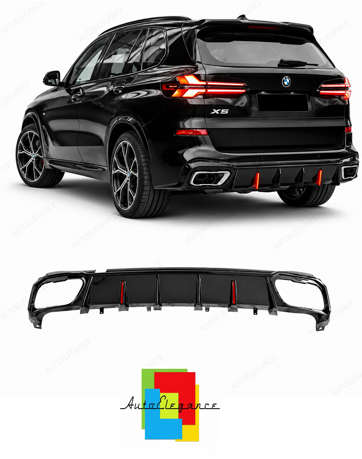 💕DIFFUSORI   BMW X5 G05 LCI M SPORT NERO  LUCIDO 2024+ 💕